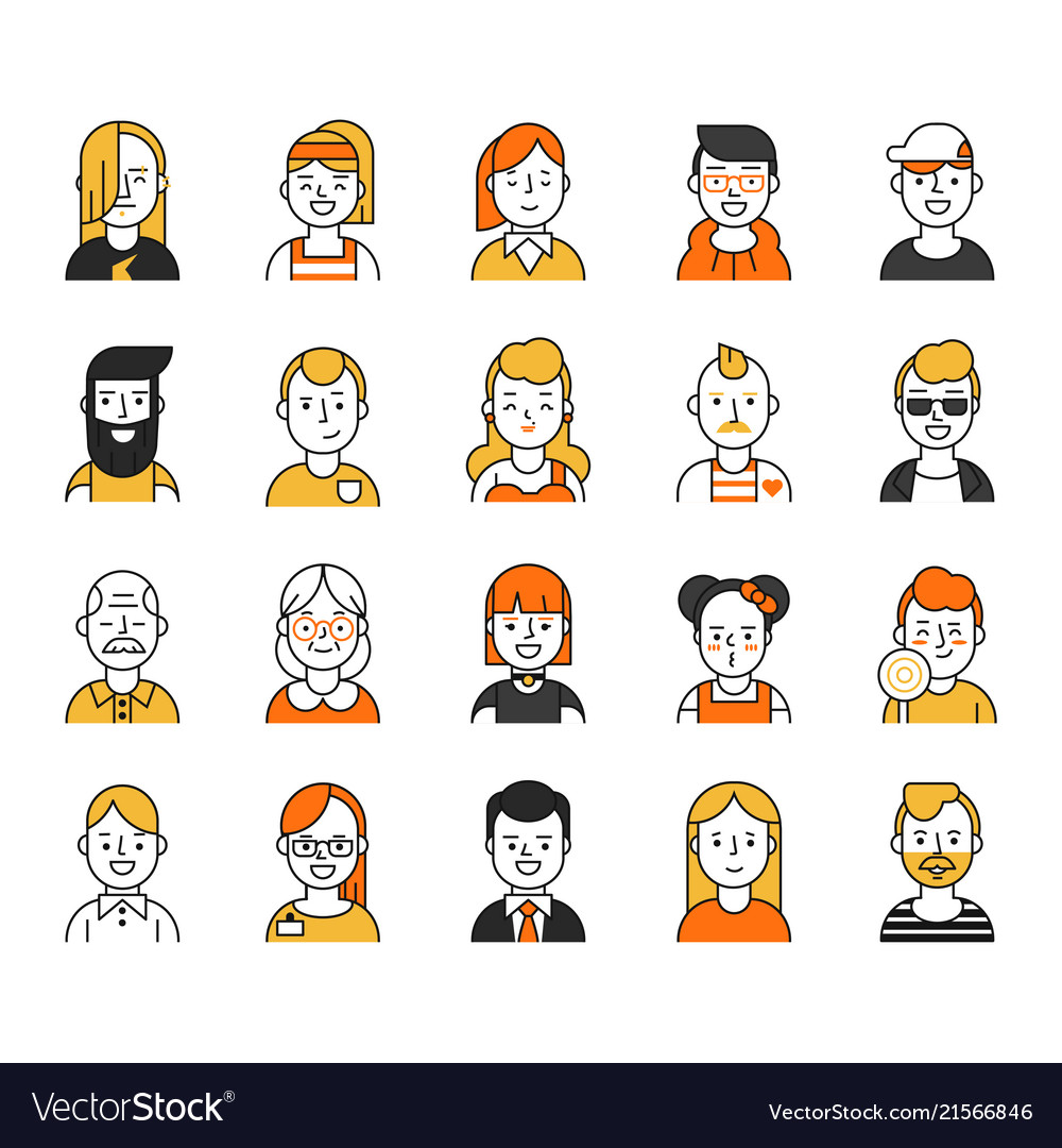 Set of various avatars for web projects Royalty Free Vector