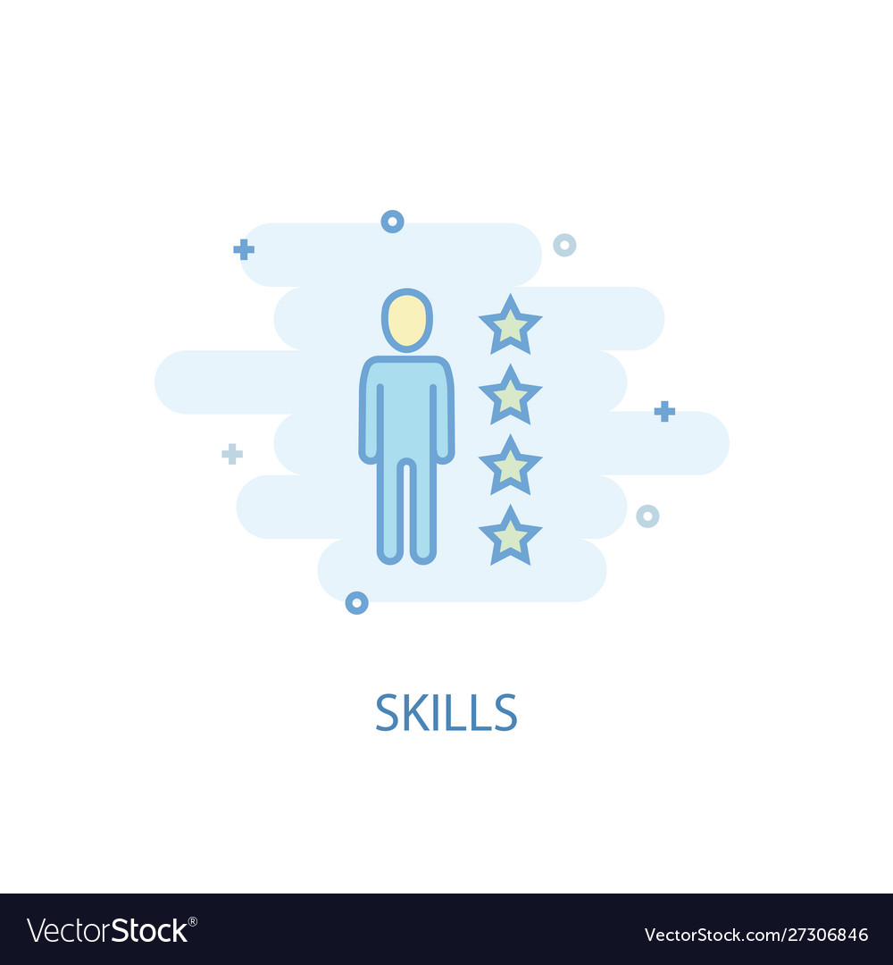 Skills line concept simple icon colored