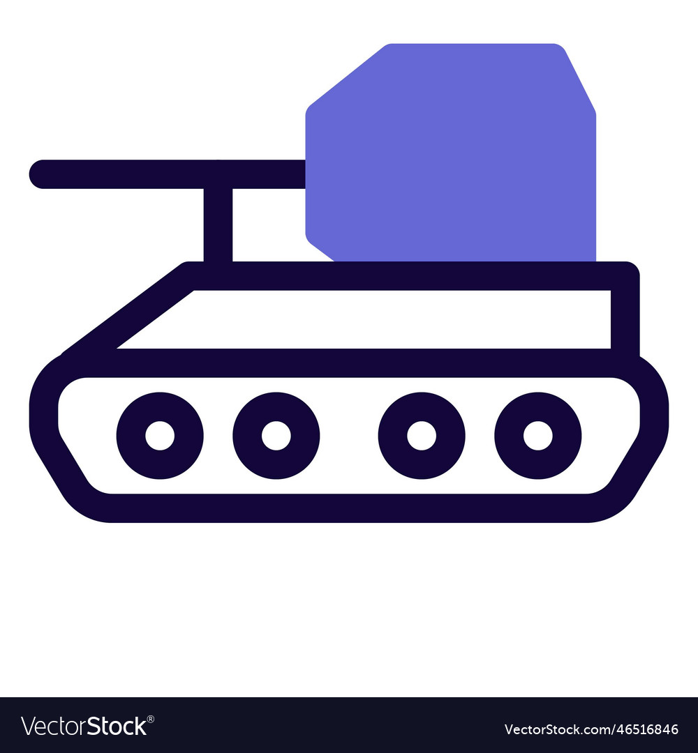 Tank with large barrel and tracked wheels