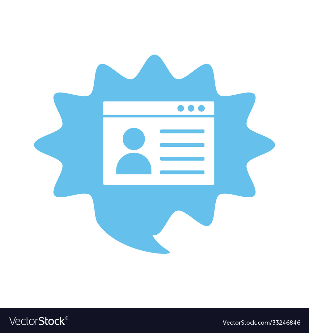 Template webpage with user avatar flat style icon