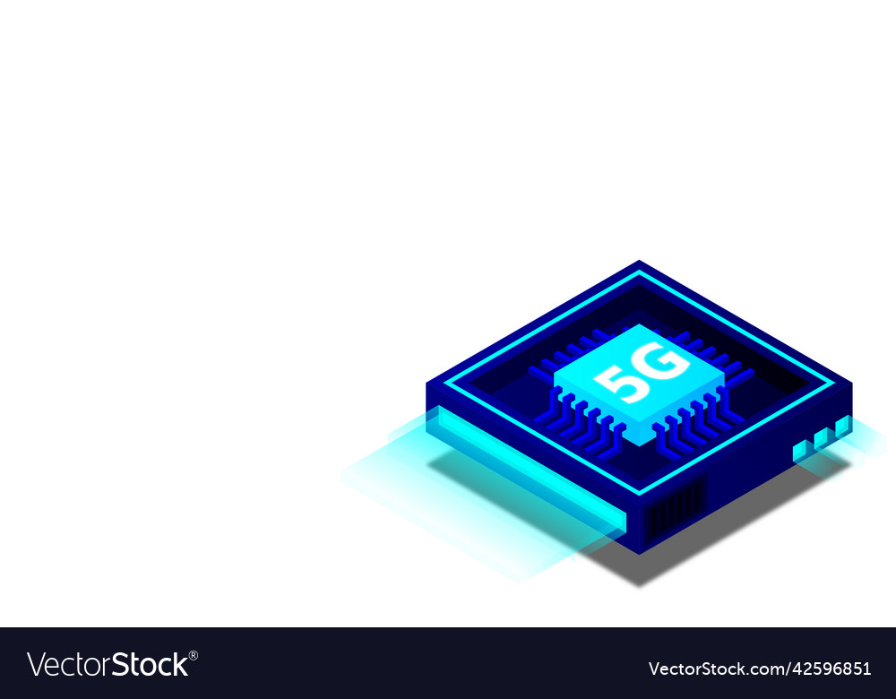 5g network processor mobile wireless internet vector image 5g network processor mobile wireless internet