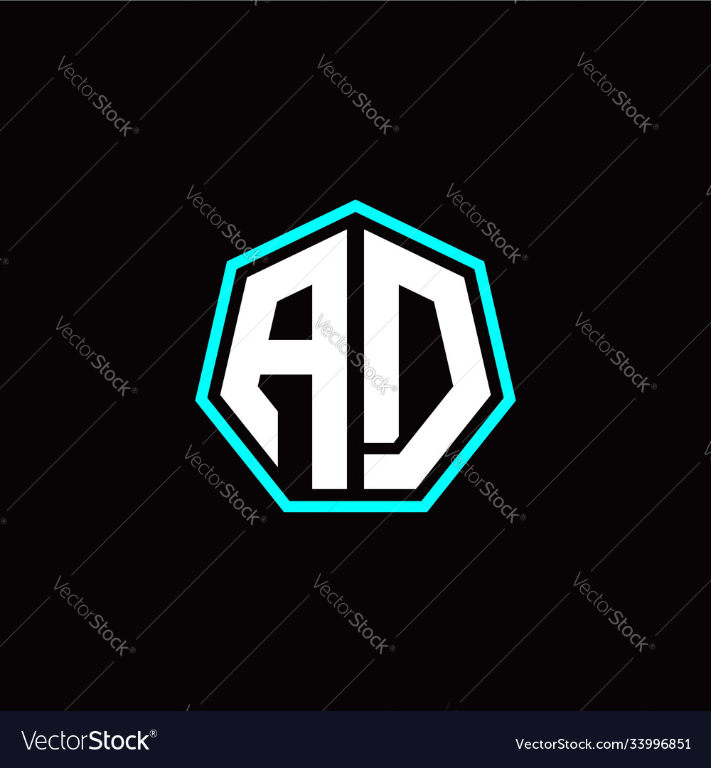 A d initials modern polygon logo template vector image A d initials modern polygon logo template
