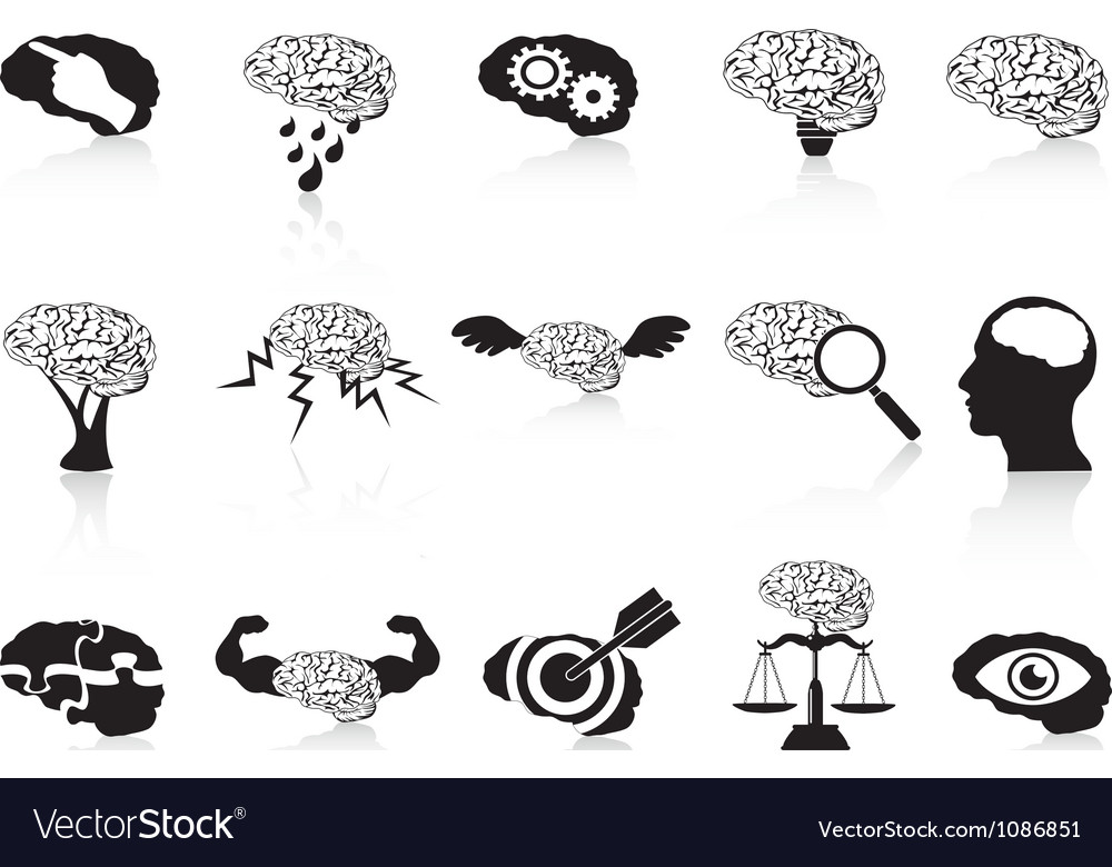 Brain Icon Set - Thinking Concepts