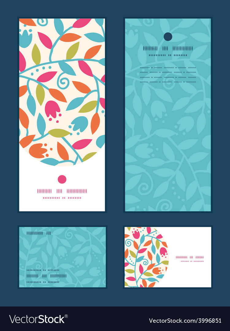 Colorful branches vertical frame pattern