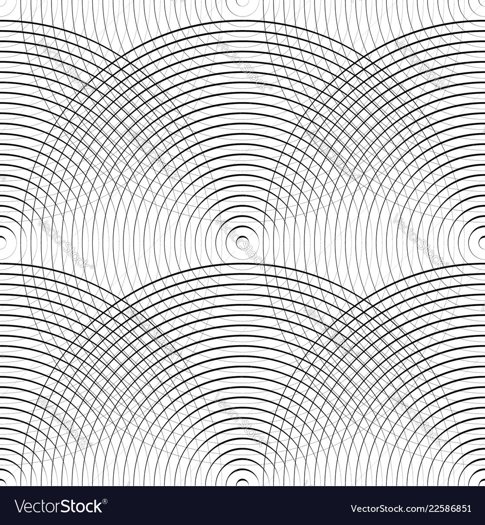 Concentric circles seamless monochrome pattern vector image Concentric circles seamless monochrome pattern