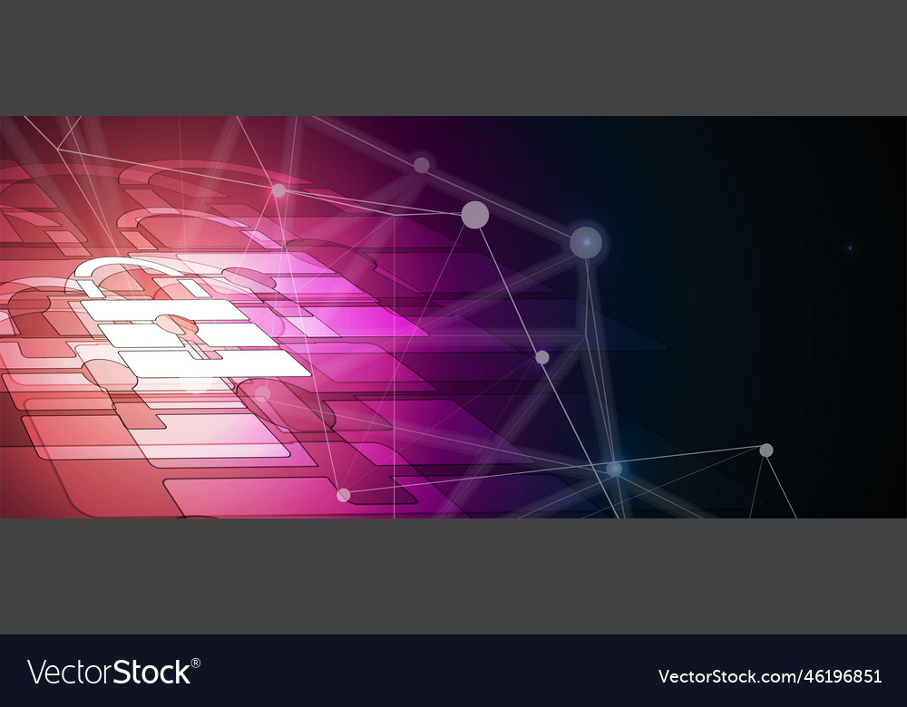 Cyber security and information or network vector image Cyber security and information or network
