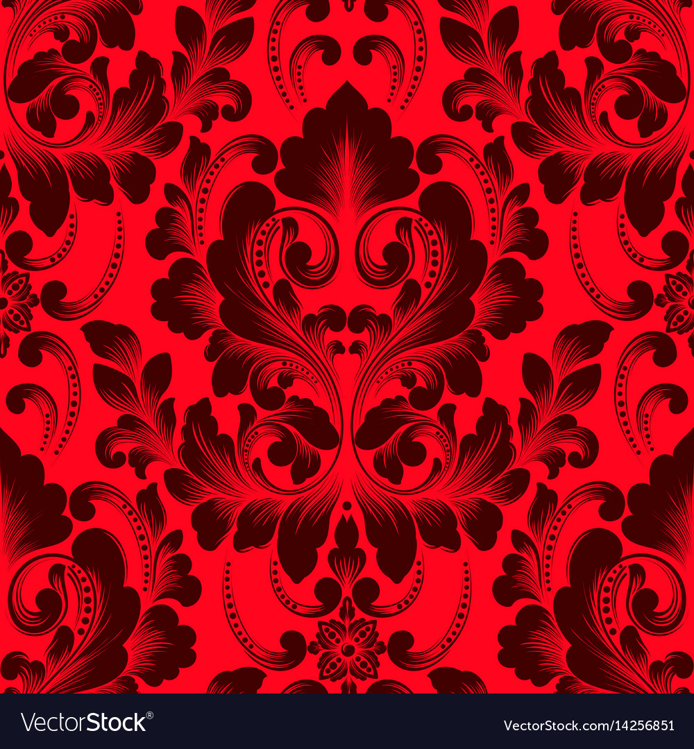 Damask Floral Pattern Element