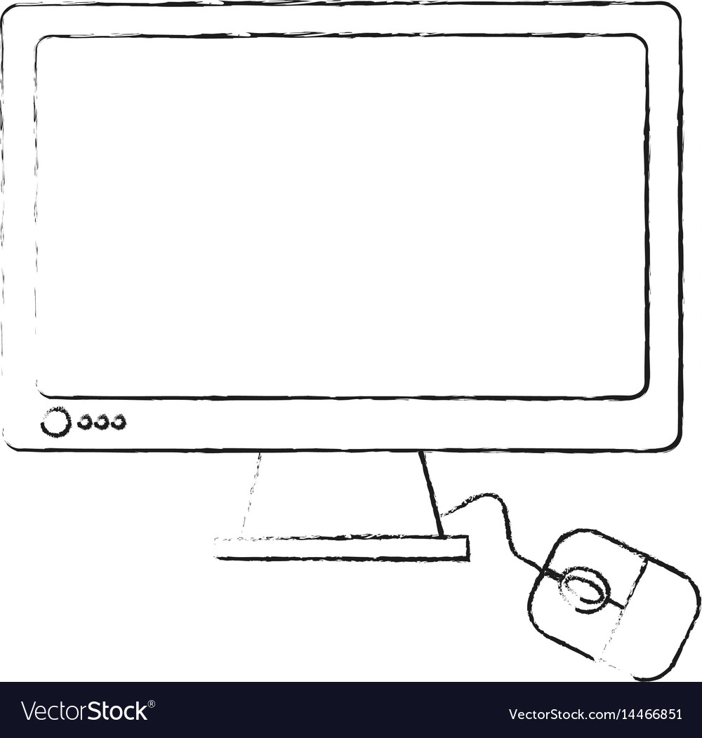 Desk computer with mouse icon image