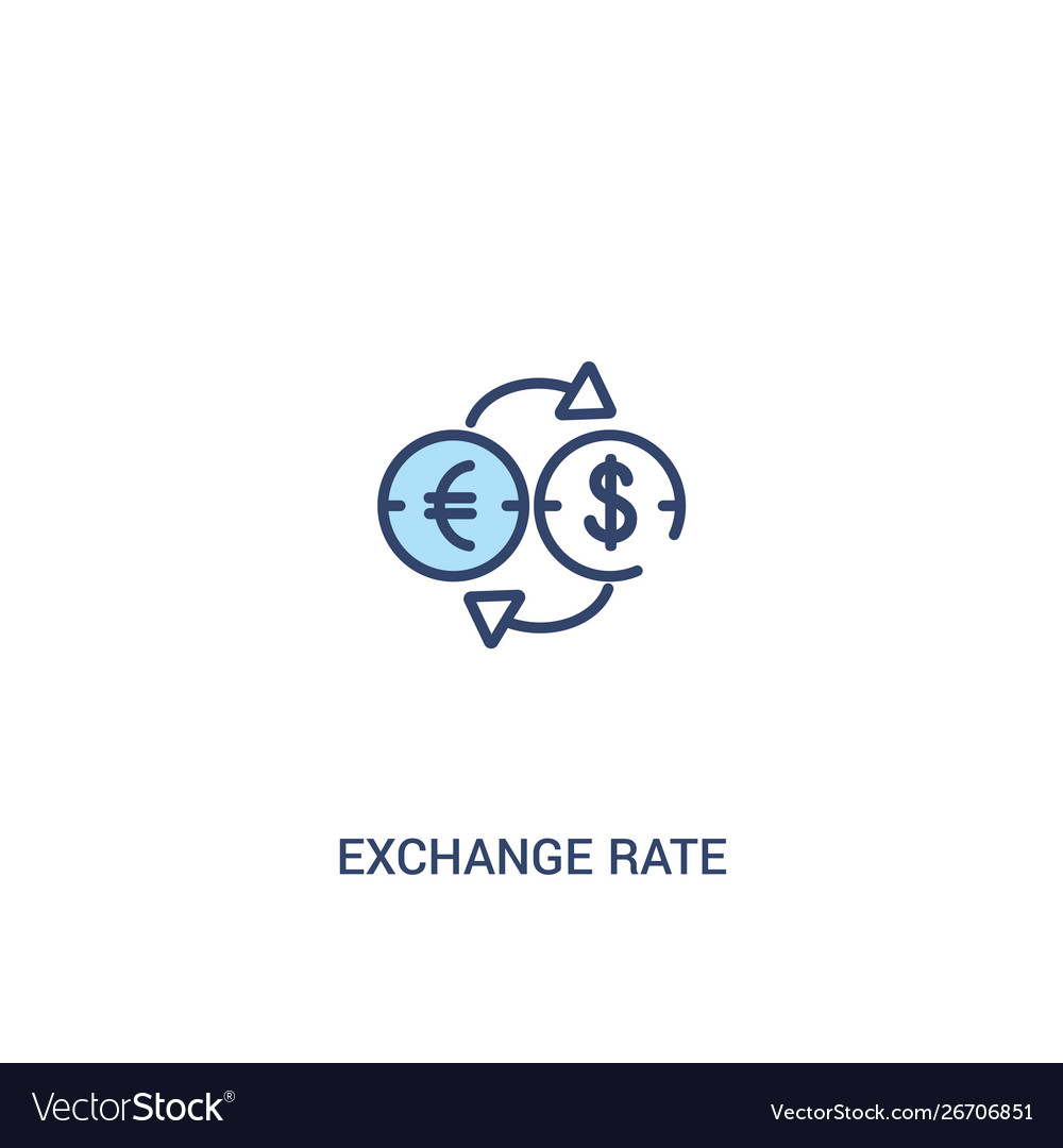 Exchange rate concept 2 colored icon simple line