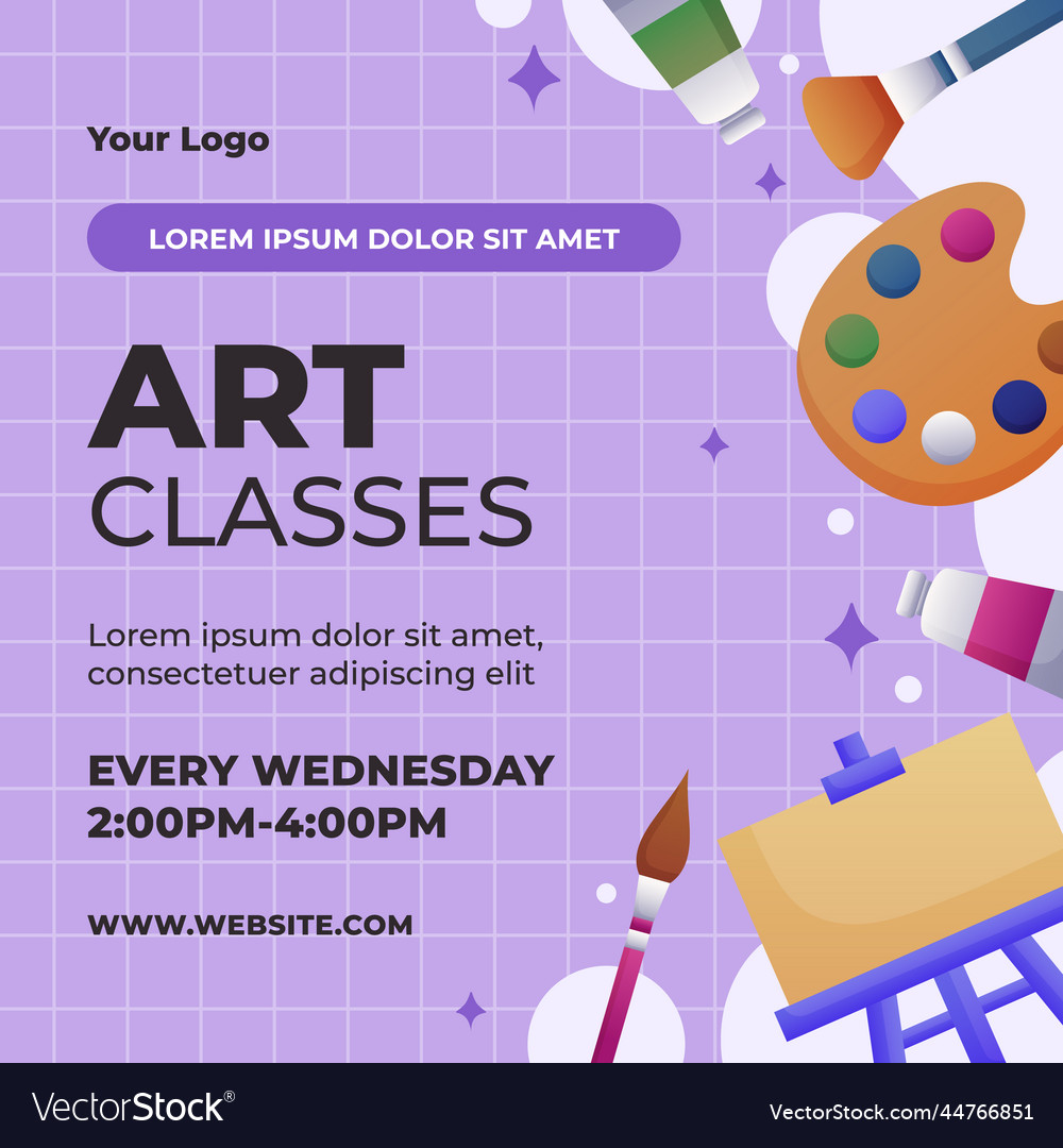 Gradient after school activities posts Royalty Free Vector