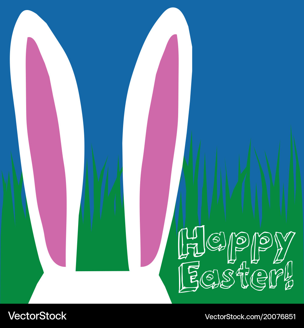 Happy easter bunny ears Royalty Free Vector Image