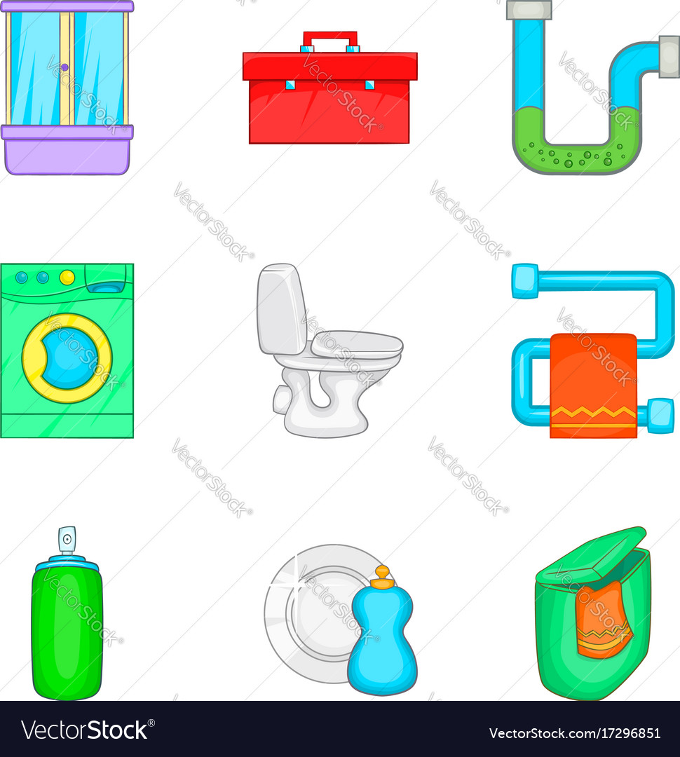 house cleaning icon set cartoon style royalty free vector house cleaning pictures cartoon