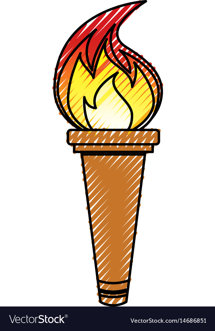 Olympic torch isolated icon Royalty Free Vector Image