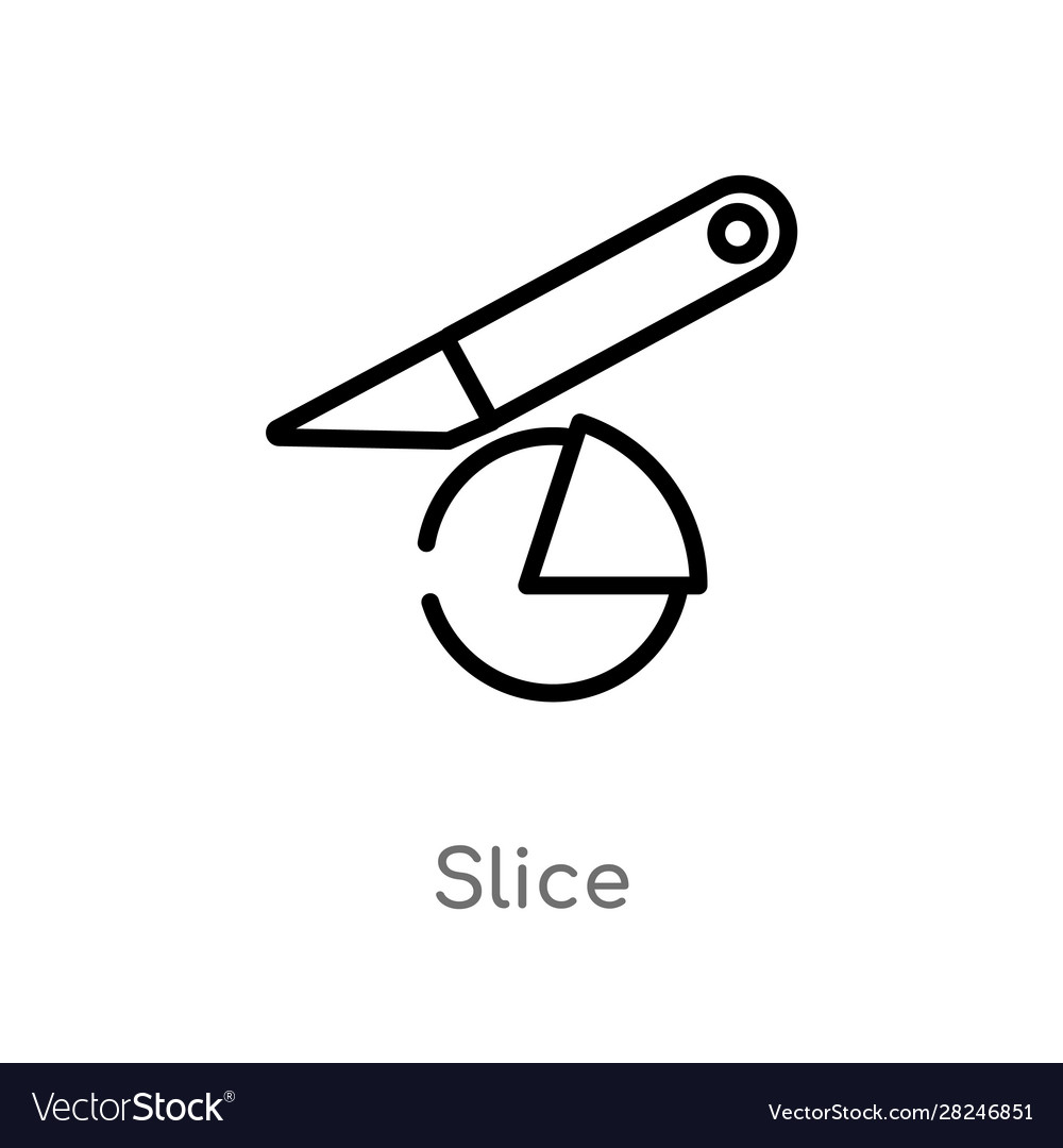 Outline slice icon isolated black simple line
