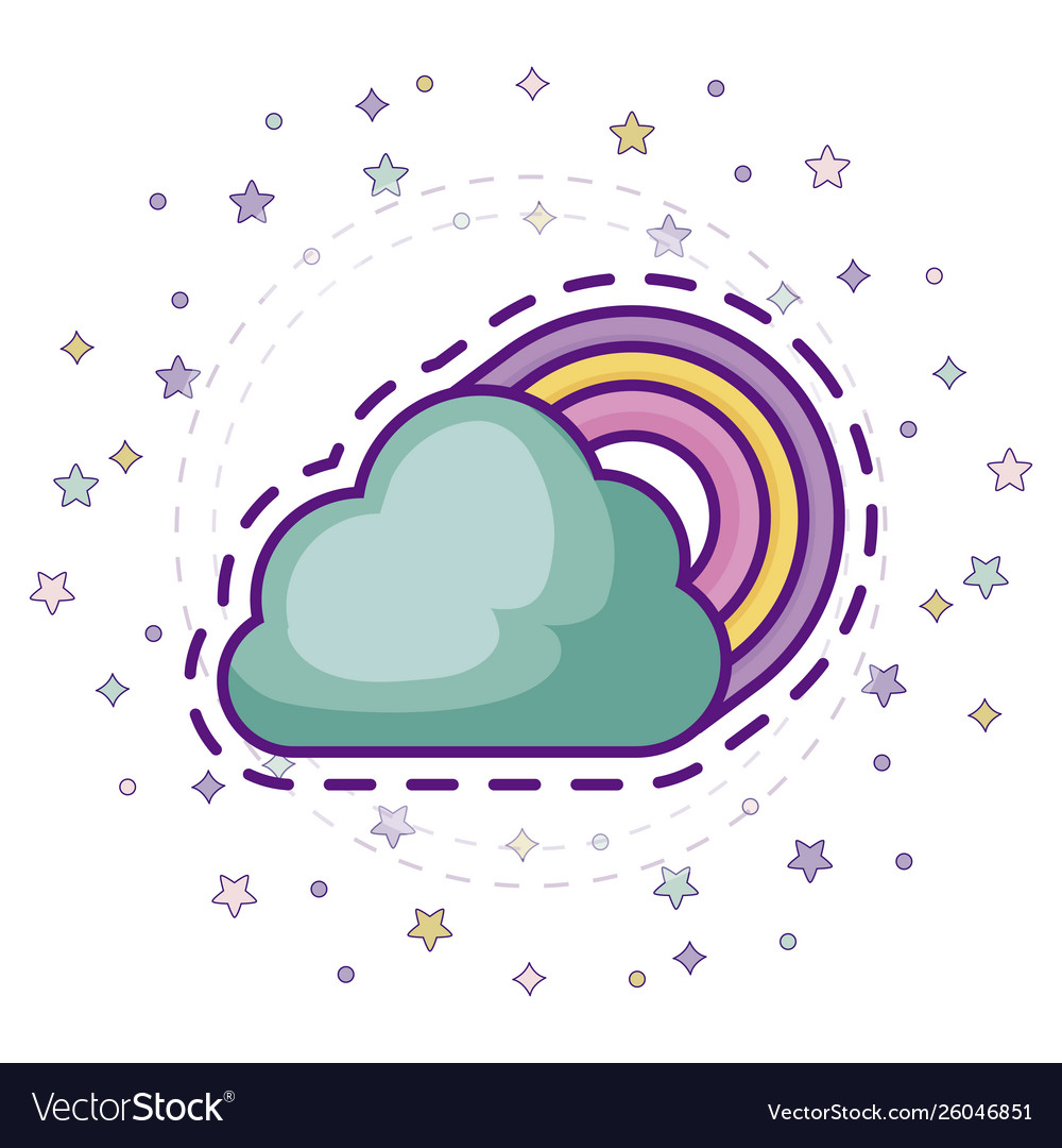 Patch with rainbow and cloud