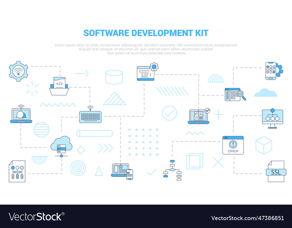 Sdk software development kit concept with icon vector image Sdk software development kit concept with icon