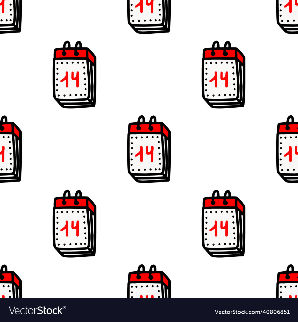 Seamless pattern with calendars