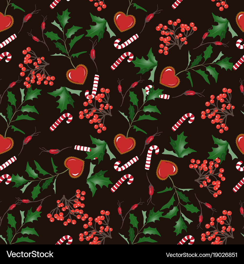 Seamless pattern with christmas elements Vector Image
