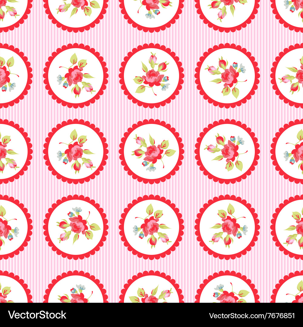 Seamless pattern with red roses Royalty Free Vector Image