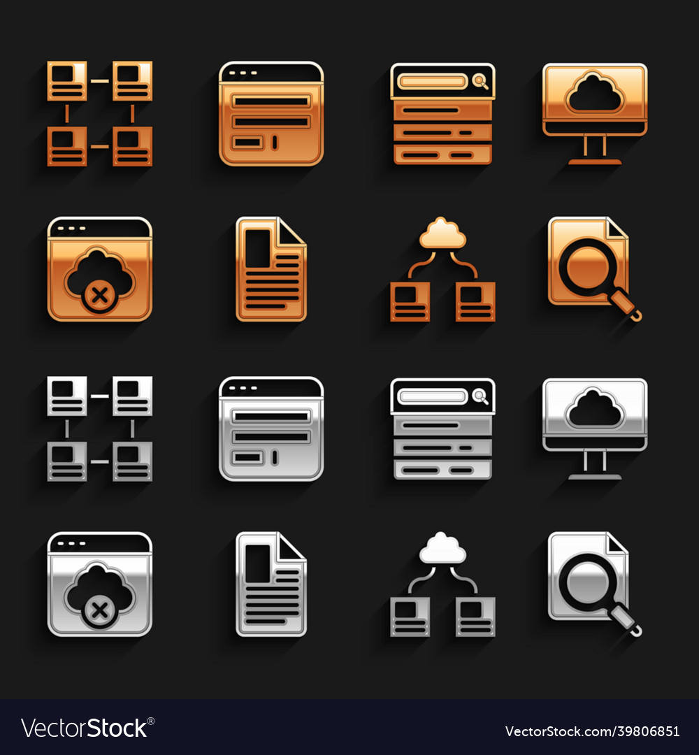Set file document cloud technology data transfer vector image Set file document cloud technology data transfer
