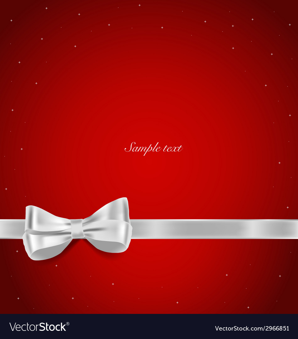 Shiny ribbon on red background with copy space