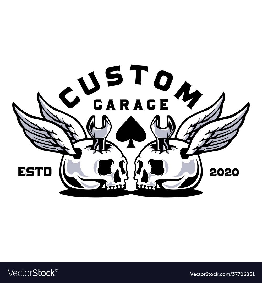 Skull Garage Motorcycle Art