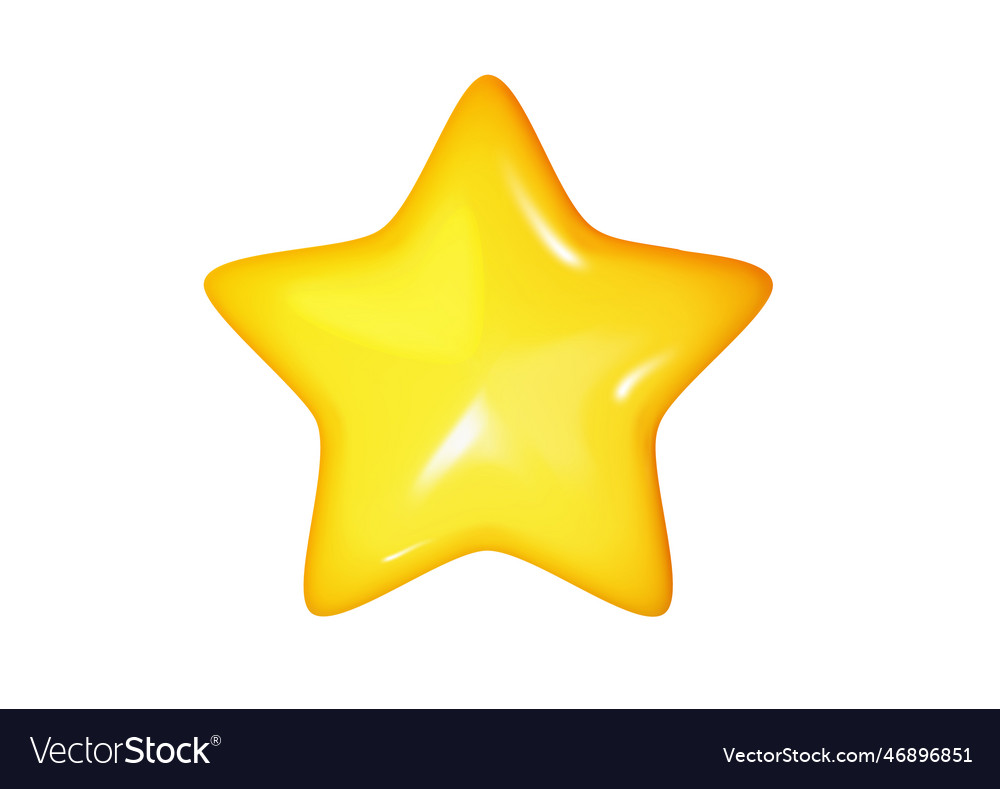 Stern glänzend gelbe Farben 3d niedlich glatt vector image Stern glänzend gelbe Farben 3d niedlich glatt