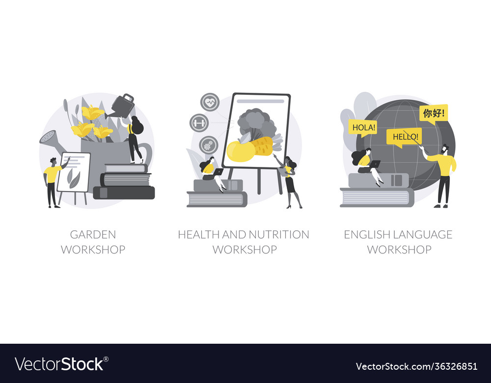 Training programs abstract concept vector image Training programs abstract concept