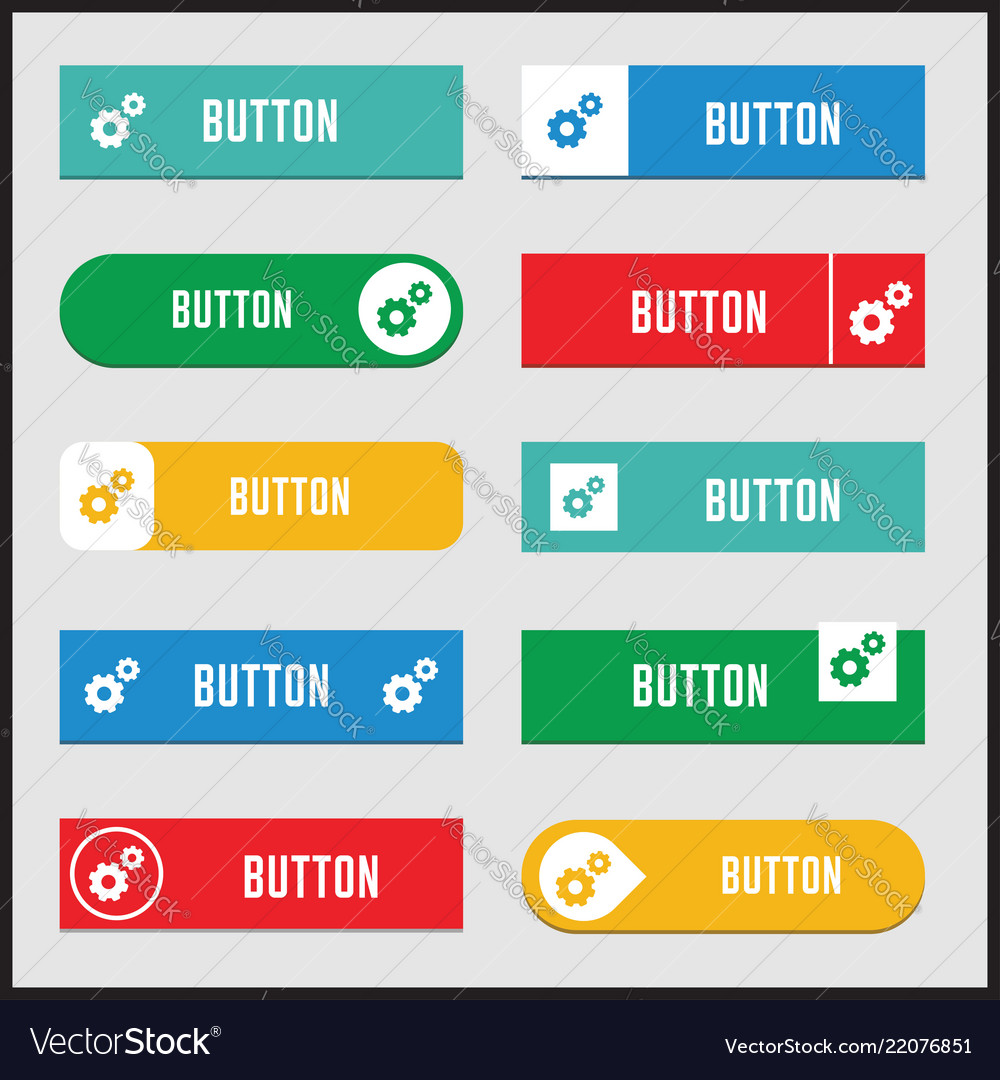 User interface buttons design set