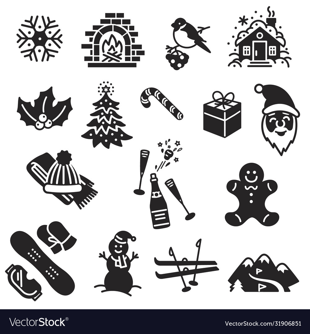 Winter icon set