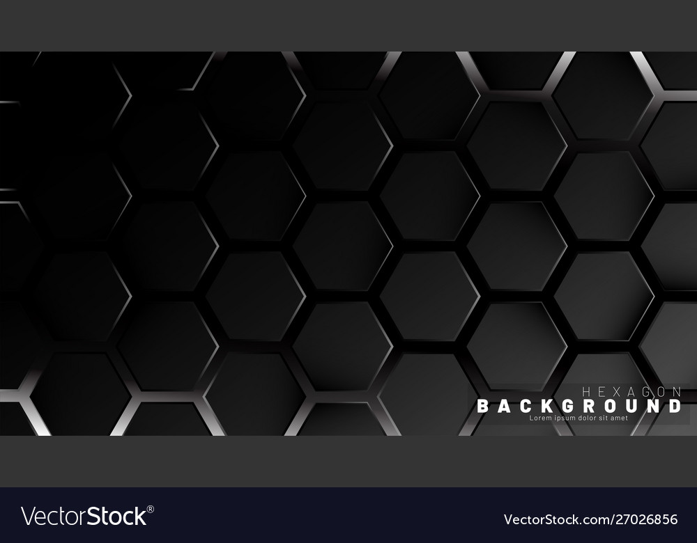 Abstract black hexagon pattern on a technology vector image Abstract black hexagon pattern on a technology
