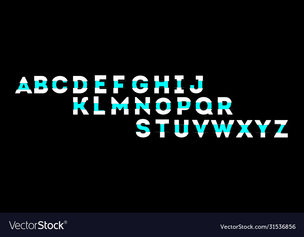 Abstract shift font Vector Image Abstract shift font