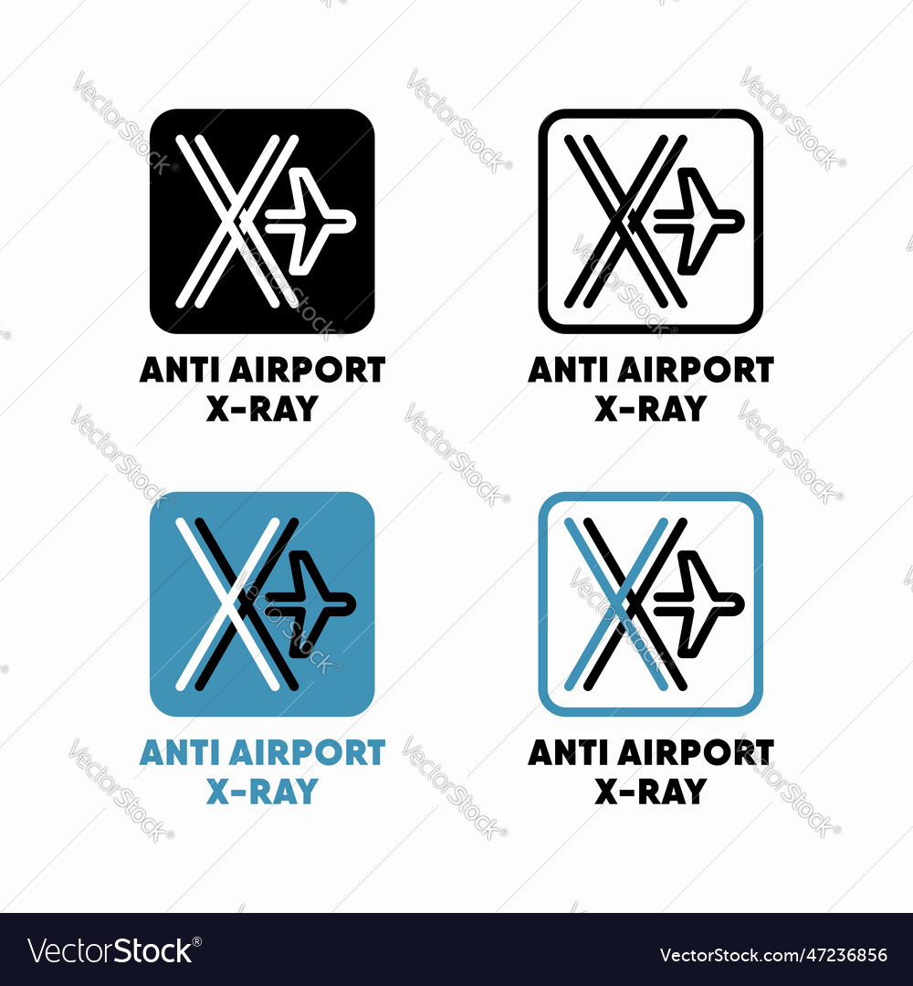 Anti airport xray information sign Royalty Free Vector