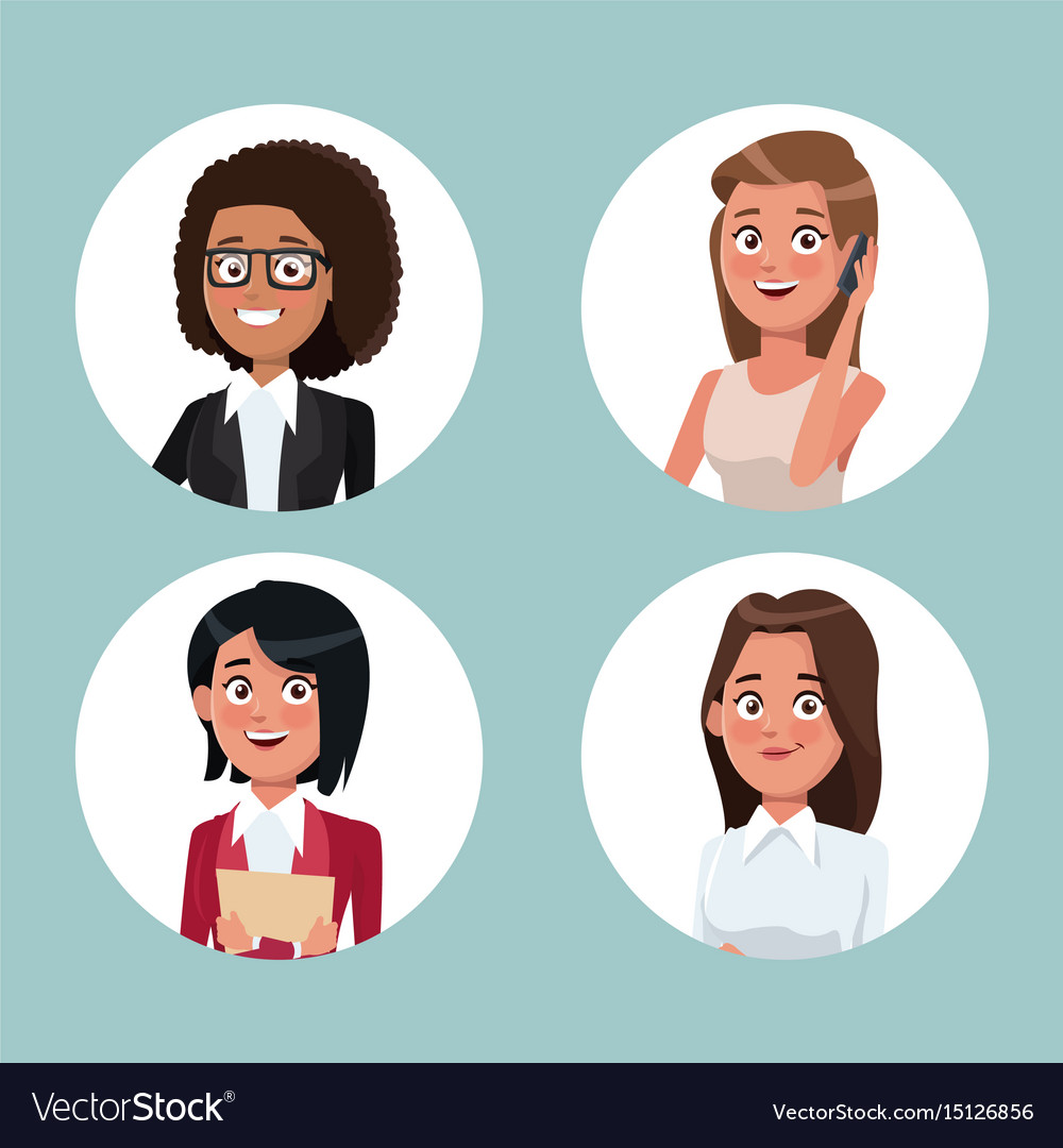 Color background with circular frame icons set