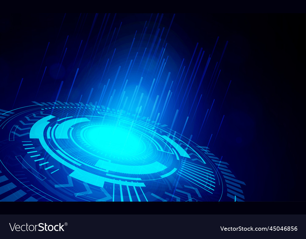 Digital technology big data blue background cyber