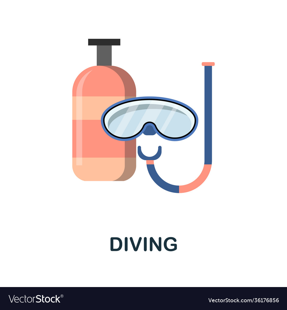 Diving flat icon color simple element from