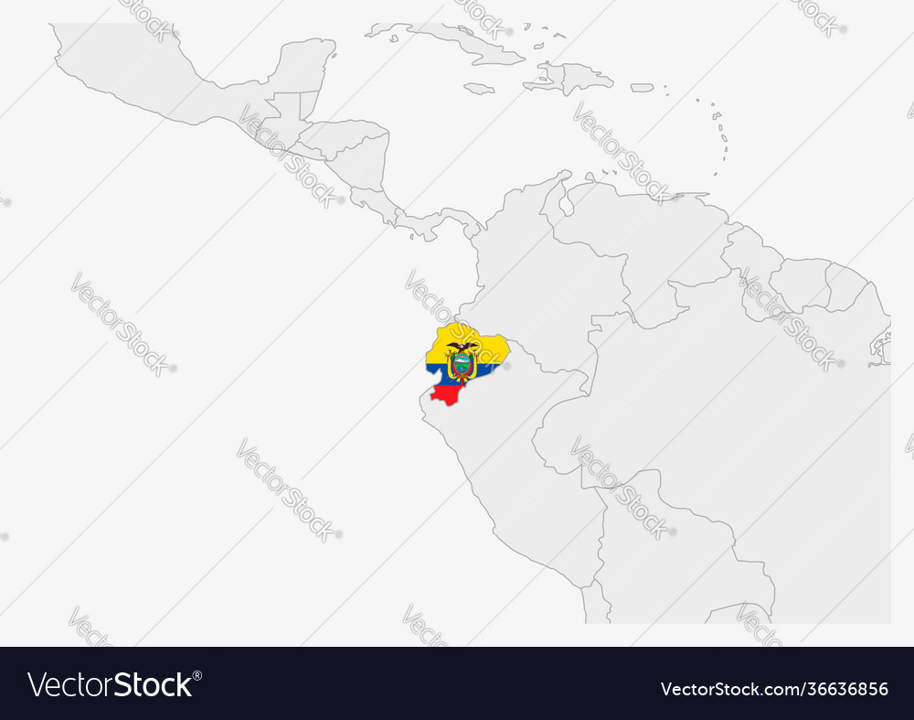 Ecuador map highlighted in flag colors