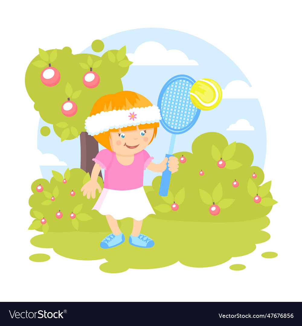 Girl Playing Tennis Royalty Free Vector Image - Vectorstock