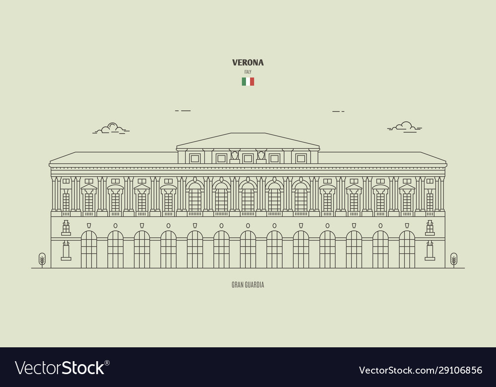 Gran guardia palace in verona italy Royalty Free Vector