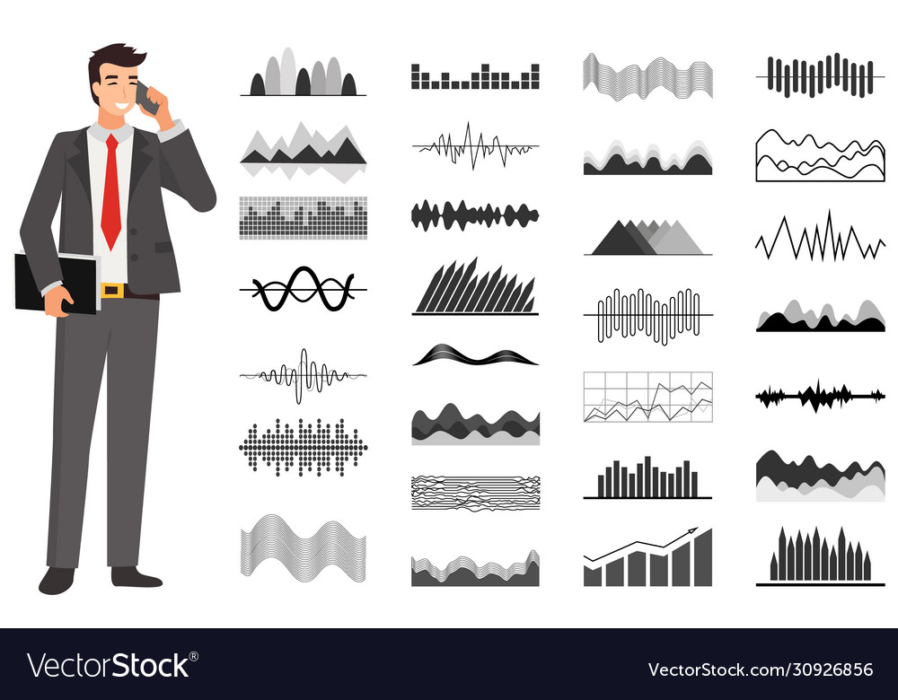 Graph report counting finance worker vector image Graph report counting finance worker