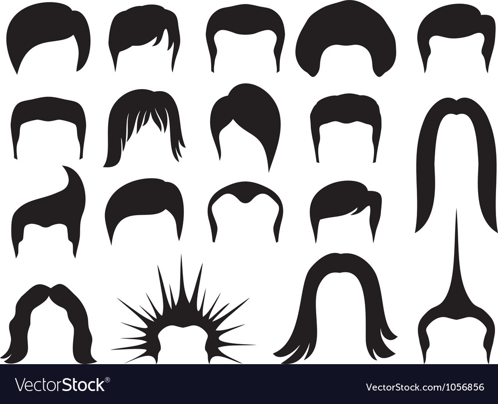 Hair Style Set For Men Hair Style Collection Vector Image
