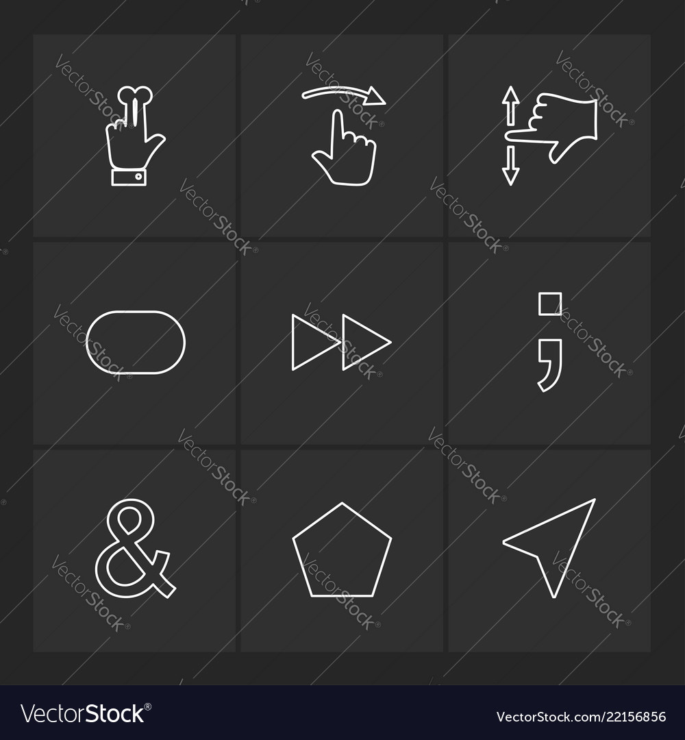 Hands pointer arrows directions eps icons set