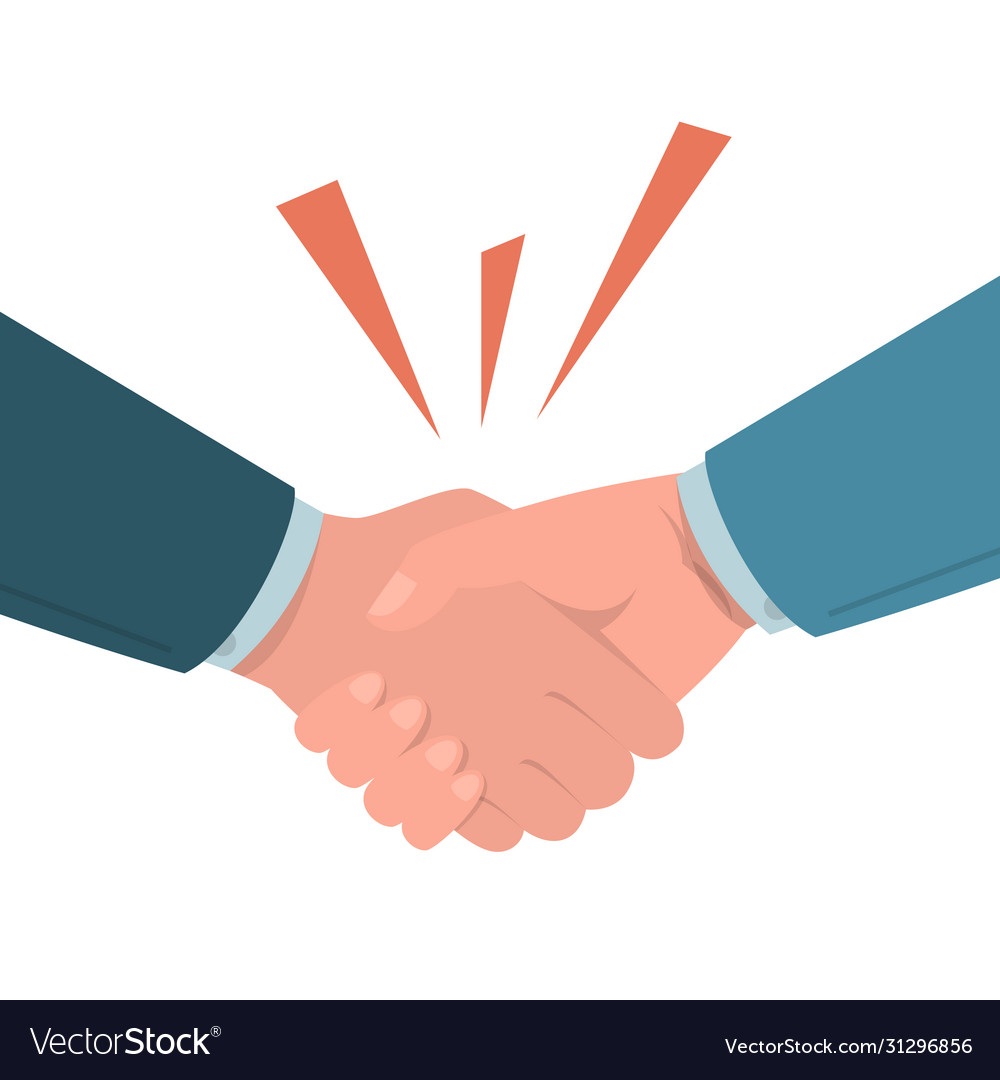 Handshake isolated symbol agreement vector image Handshake isolated symbol agreement