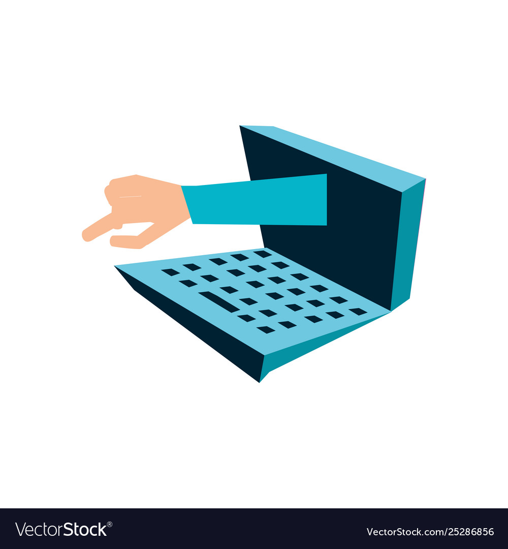 Laptop computer device with hand