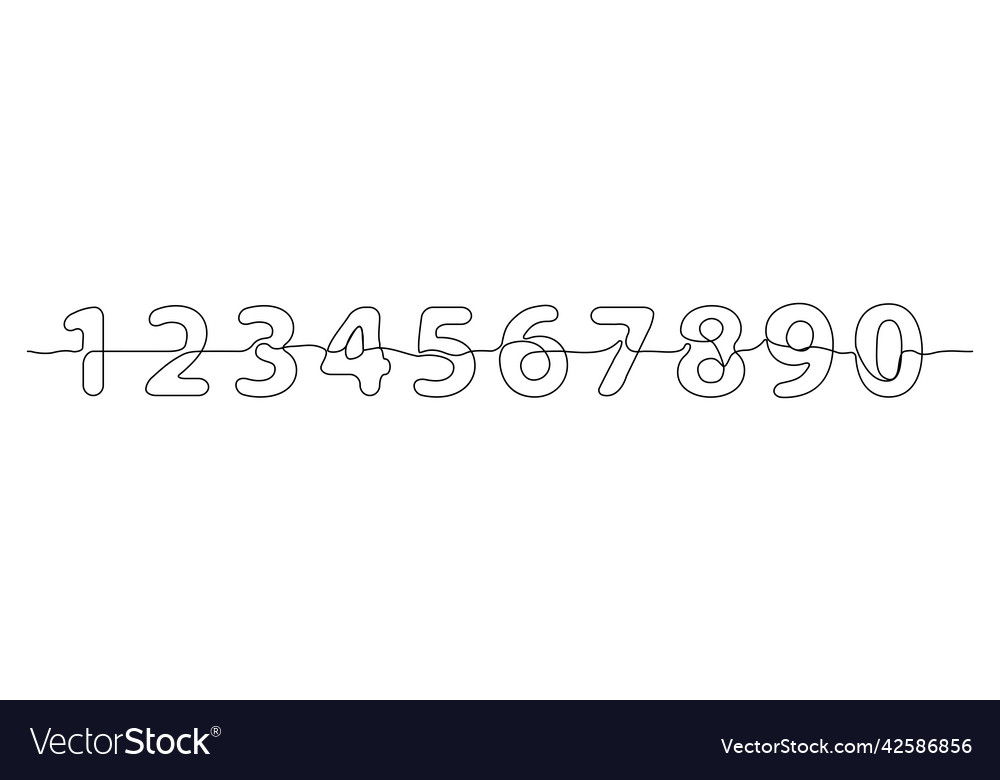 Line drawing numbers Royalty Free Vector Image