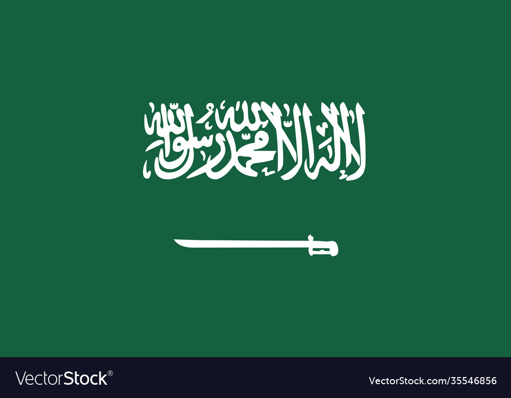 Saudi Arabia National Flag In Exact Proportions Vector Image