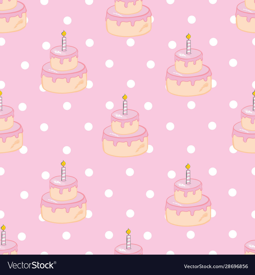Seamless pattern with cakes background dots vector image Seamless pattern with cakes background dots
