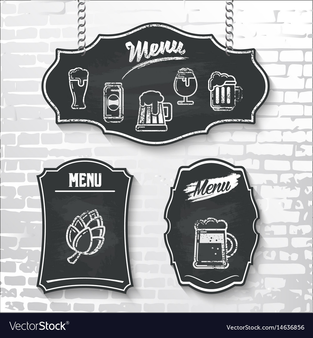 Set design elements chalkboard menu sample