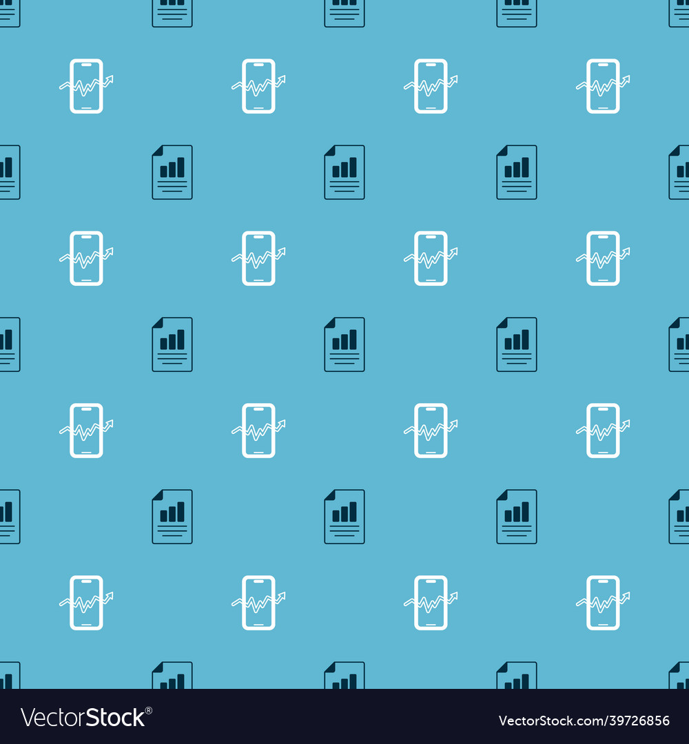Set document with graph chart and mobile stock vector image Set document with graph chart and mobile stock