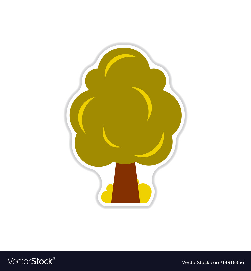 Set of labels with shadow tree icon